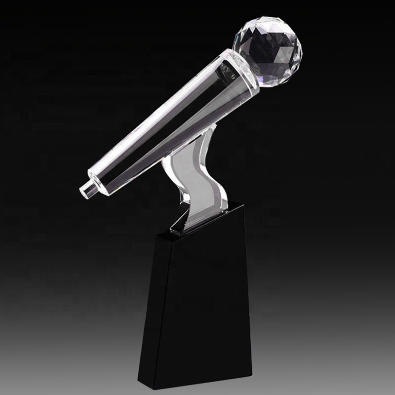 Crystal Microphone Trophy