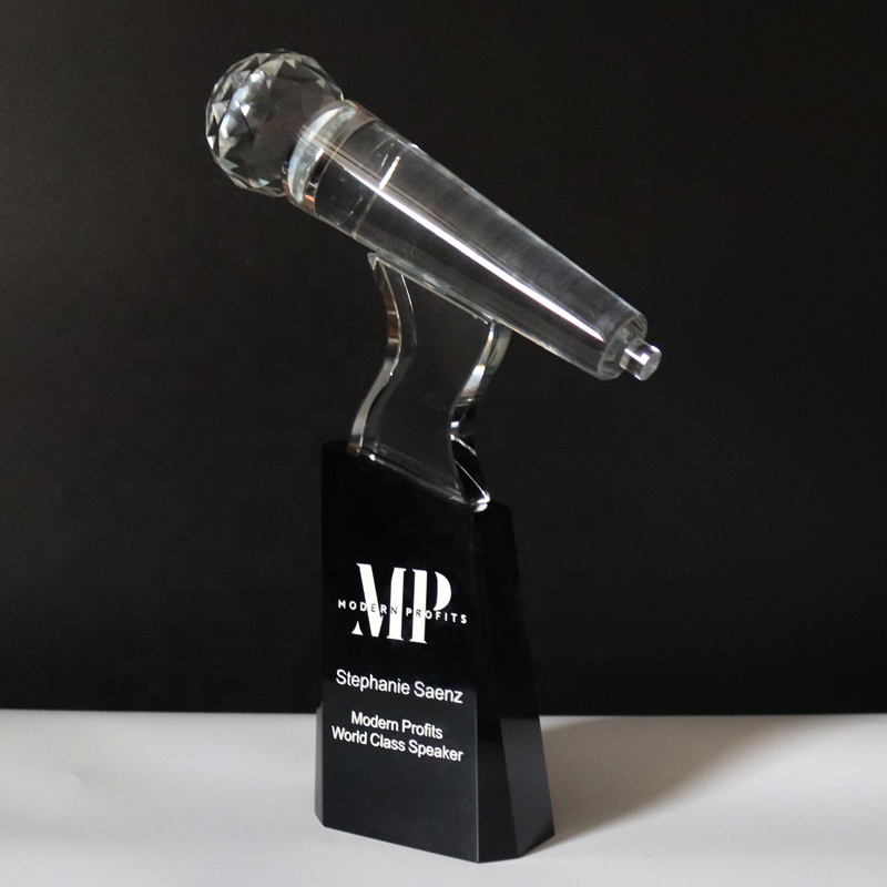 Crystal Microphone Trophy