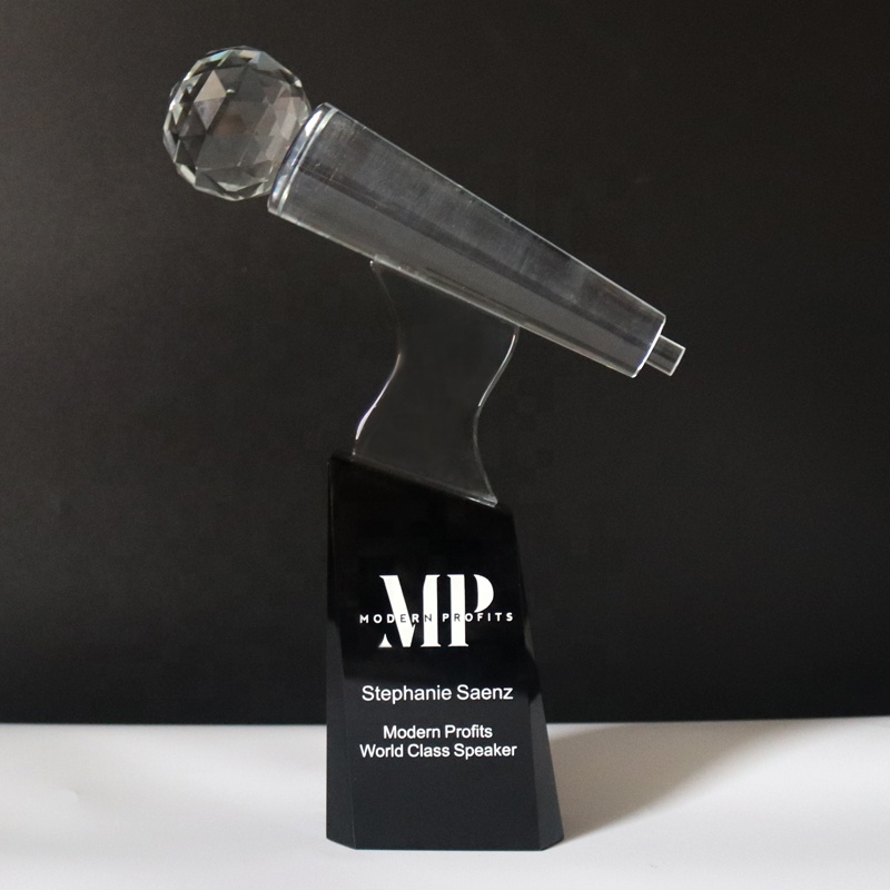 Crystal Microphone Trophy