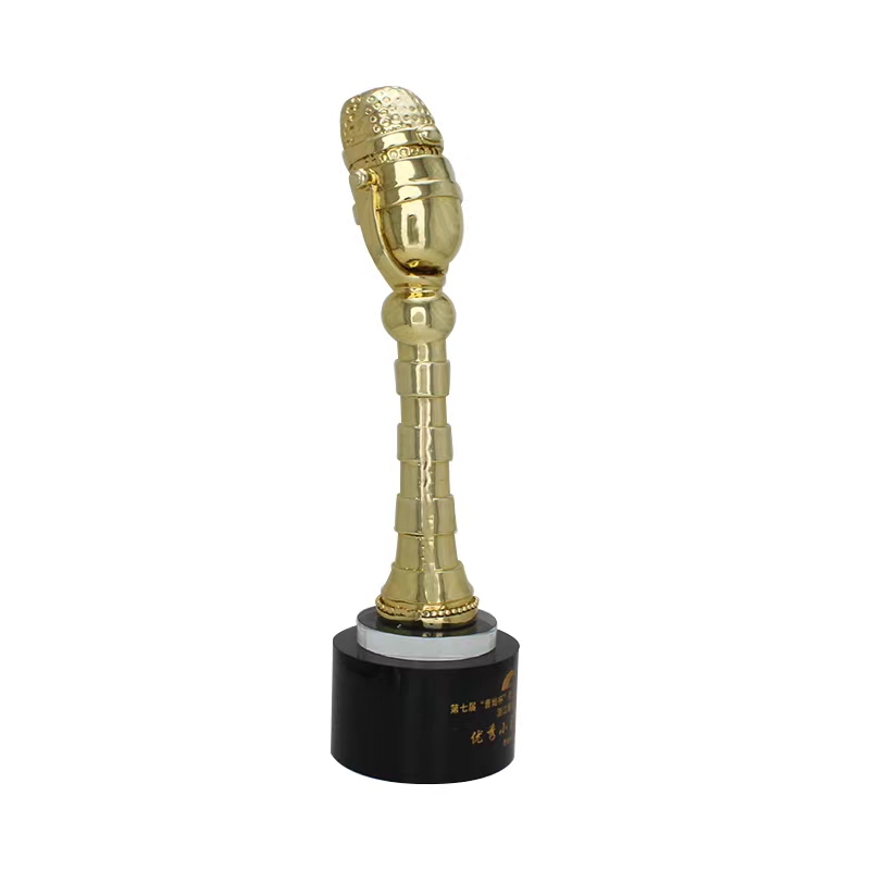 Golden microphone trophy