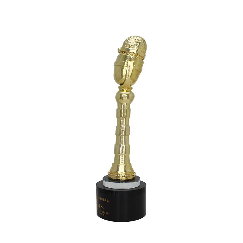 Golden microphone trophy