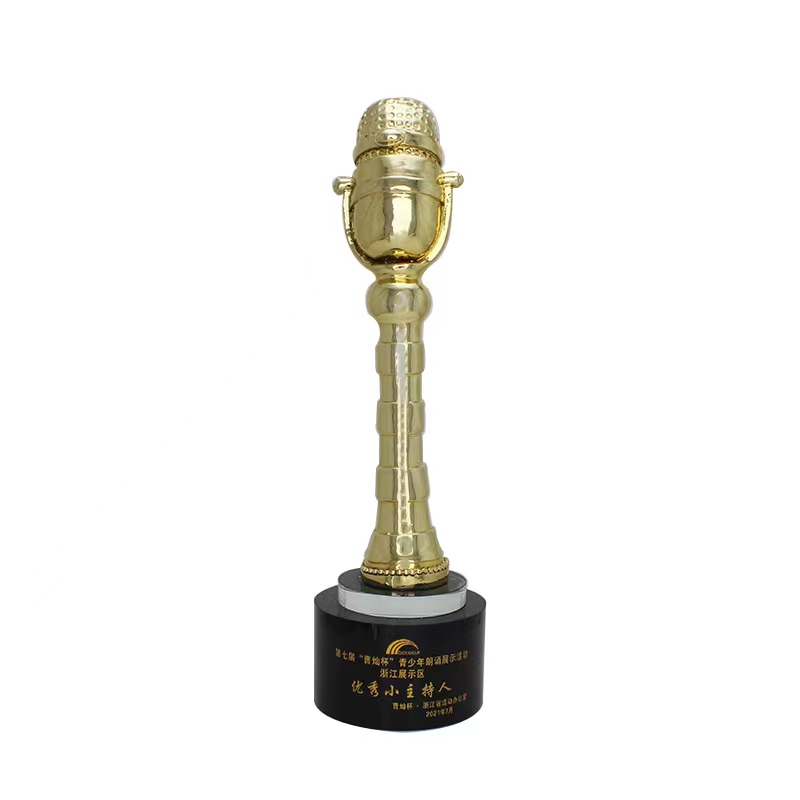 Golden microphone trophy