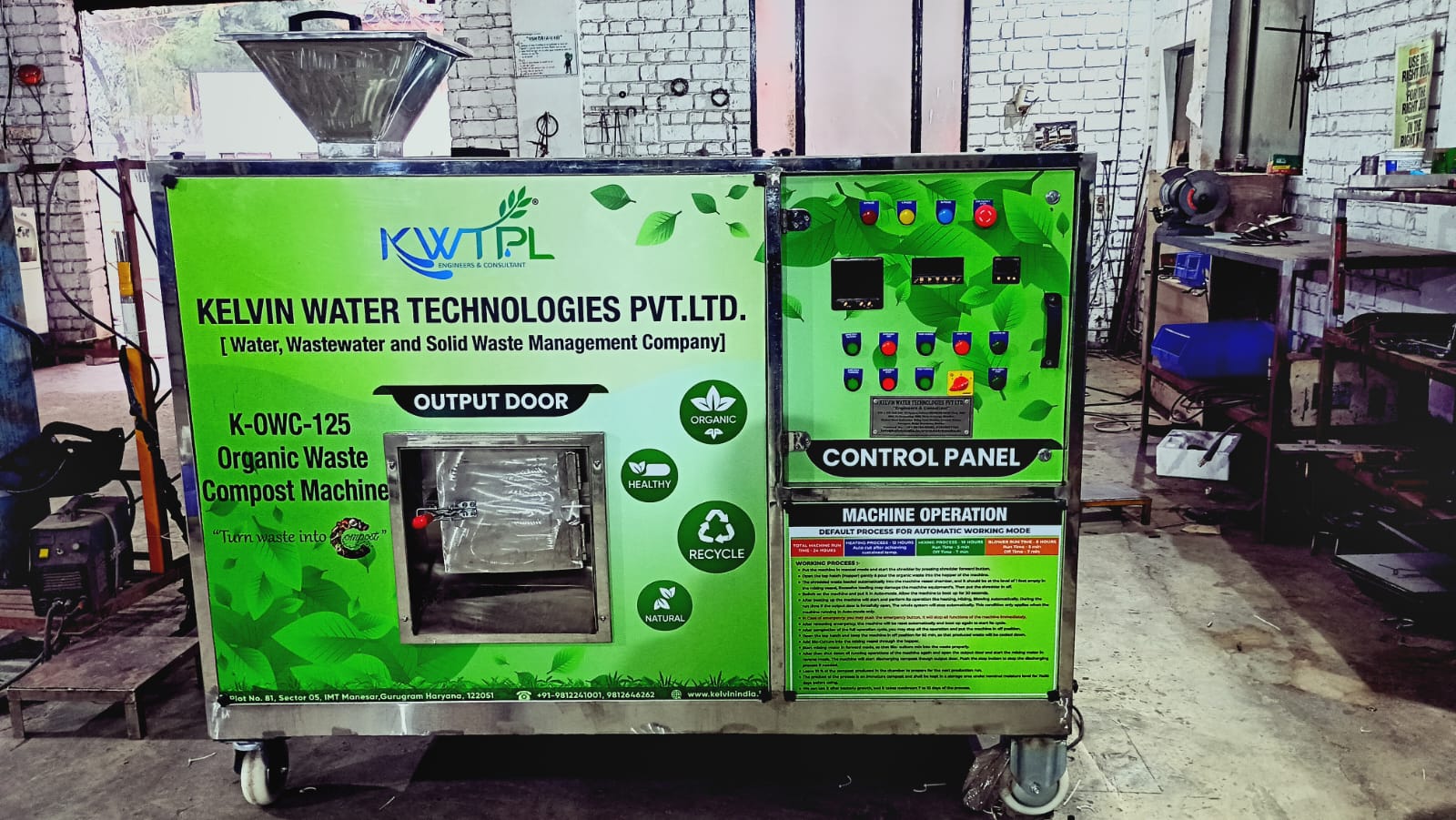 Organic waste composter machine capacity 100 kg/day