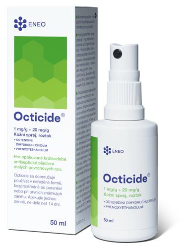 Octicide 1mg/g + 20 mg/g dermal spray, solution 50 ml