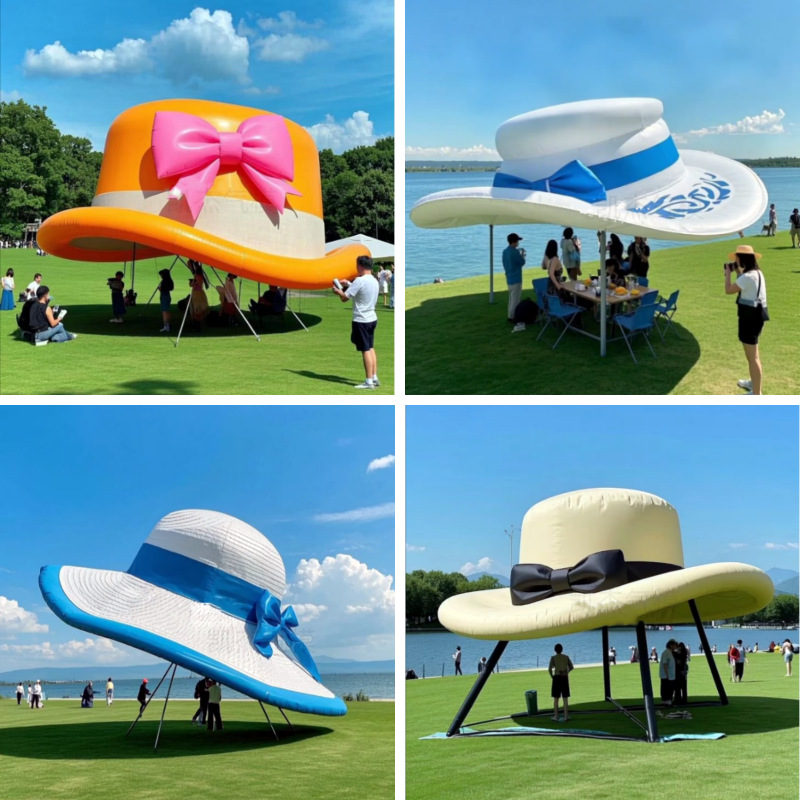 Large outdoor inflatable creative shade simulation hat