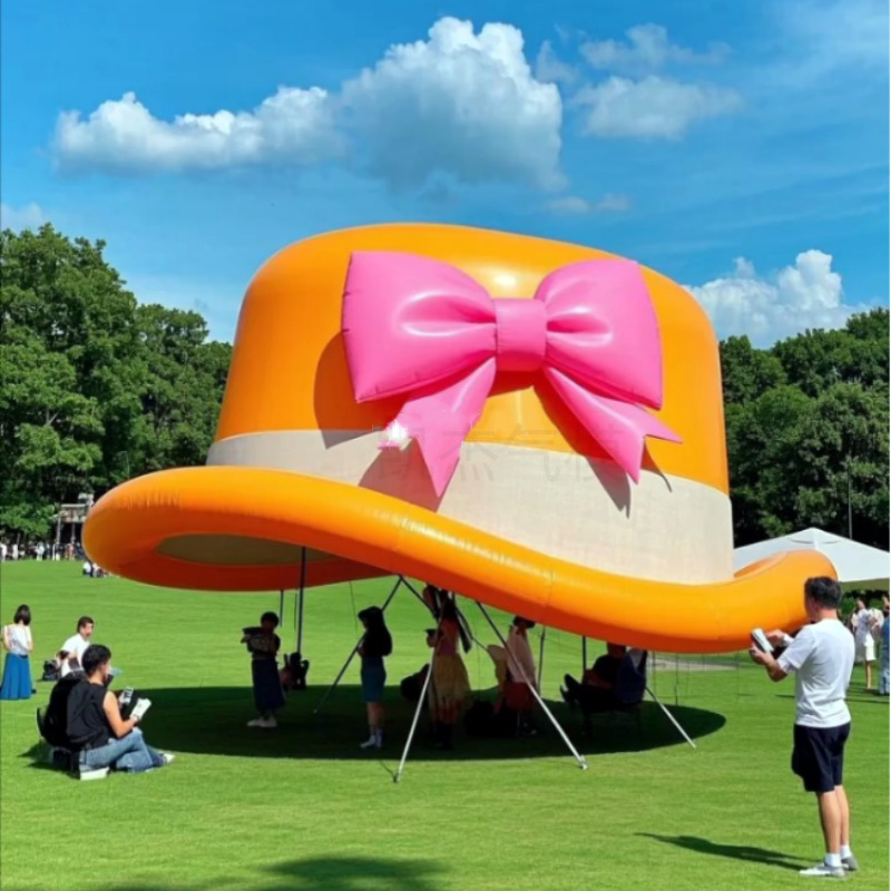 Large outdoor inflatable creative shade simulation hat