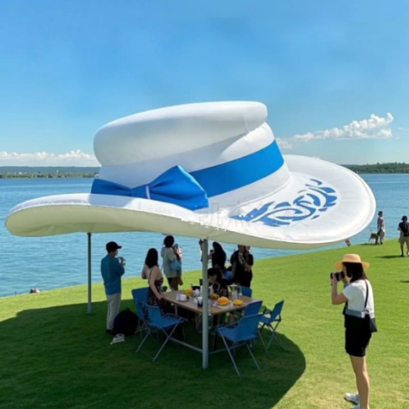 Large outdoor inflatable creative shade simulation hat