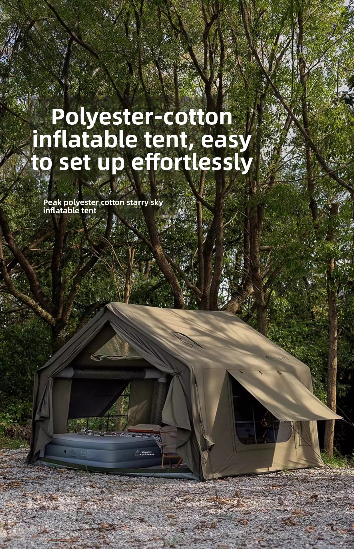 Winter outdoor temporary command post military green cotton fabric insulated canopy camping overnight automatic inflatable tent camping equipment