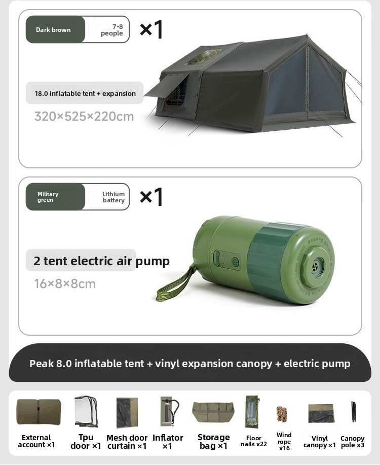 Winter outdoor temporary command post military green cotton fabric insulated canopy camping overnight automatic inflatable tent camping equipment