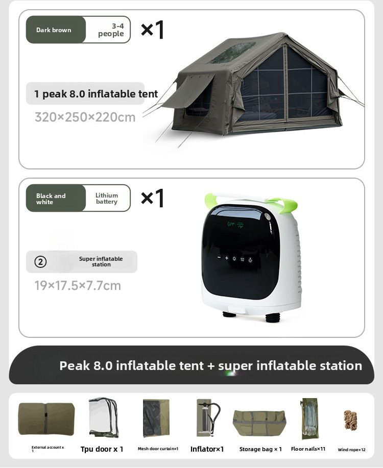 Winter outdoor temporary command post military green cotton fabric insulated canopy camping overnight automatic inflatable tent camping equipment