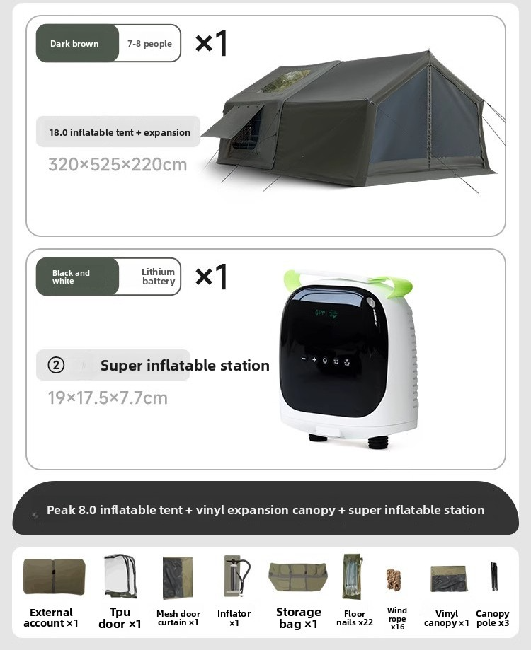 Winter outdoor temporary command post military green cotton fabric insulated canopy camping overnight automatic inflatable tent camping equipment
