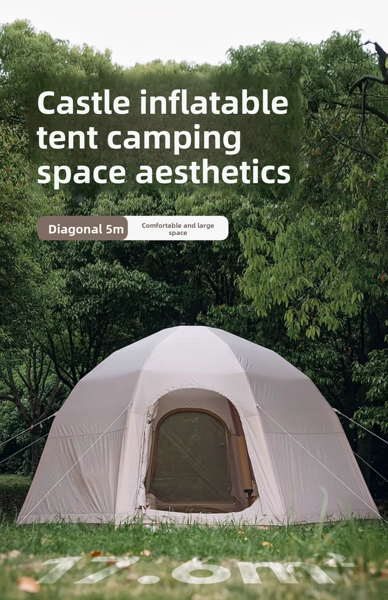 Spherical Automatic Inflatable Tent Castle 17 sq. m Outdoor Camping Warm Thickened Camping Overnight Complete Equipment Set