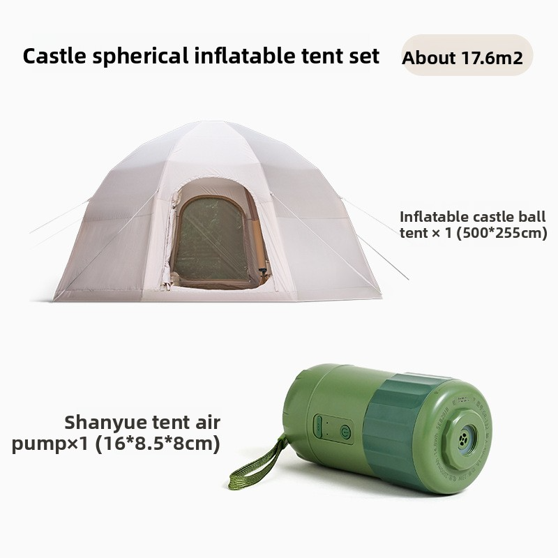 Spherical Automatic Inflatable Tent Castle 17 sq. m Outdoor Camping Warm Thickened Camping Overnight Complete Equipment Set