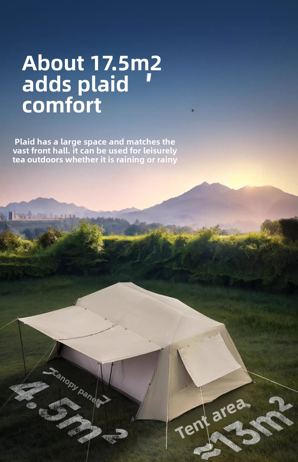 Foldable Vinyl Outdoor Camping Sun Protection Camping Ridge Tent