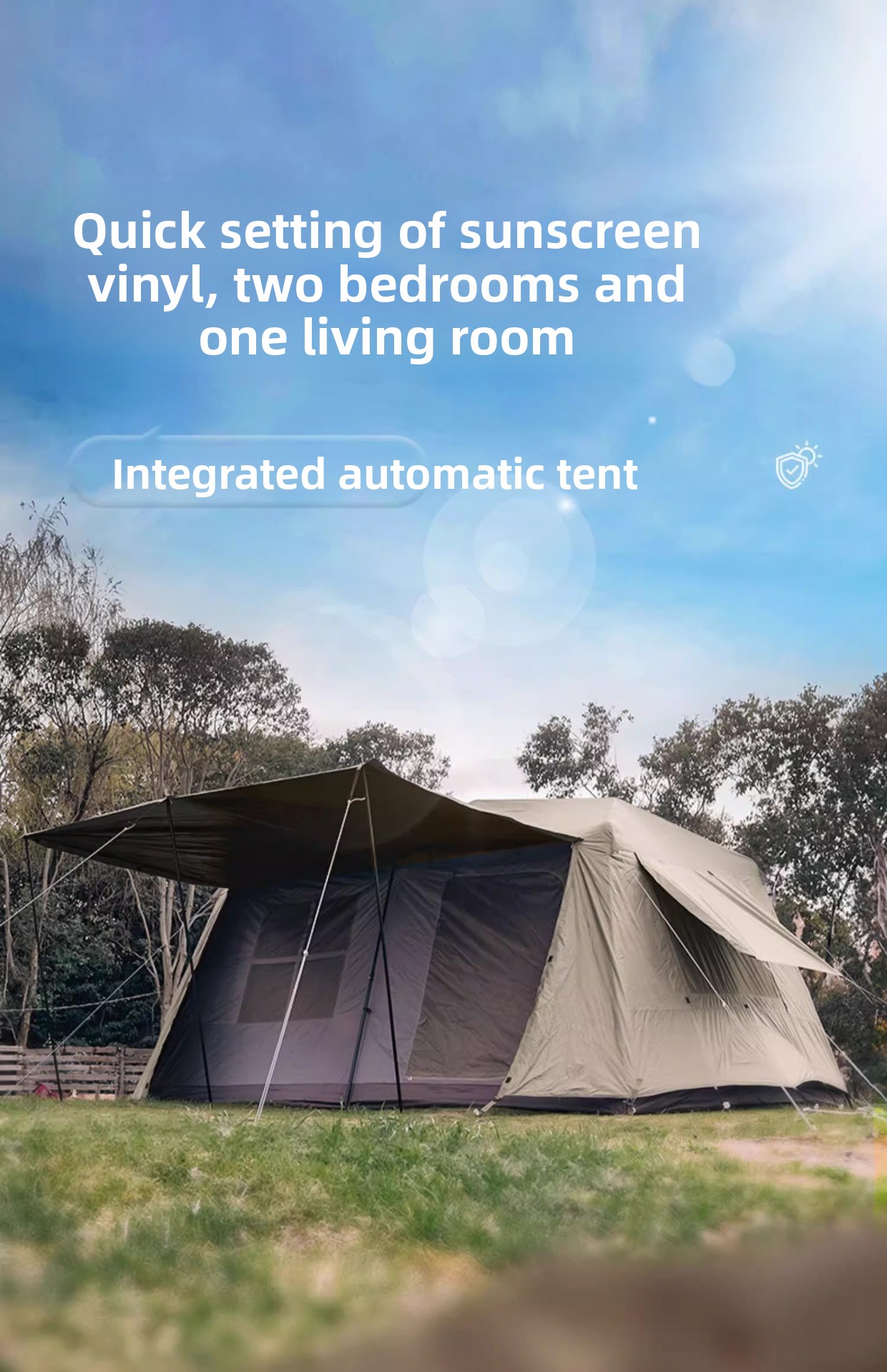 Foldable Vinyl Outdoor Camping Sun Protection Camping Ridge Tent