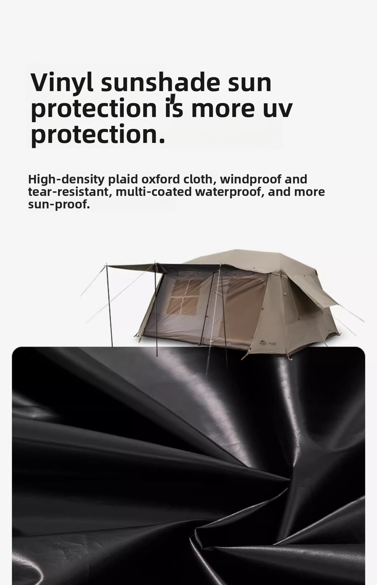 Foldable Vinyl Outdoor Camping Sun Protection Camping Ridge Tent