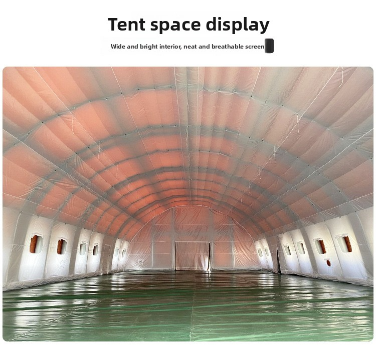 Outdoor large camouflage command inflatable tent, field training exercise ear-shaped inflatable tent for accommodation