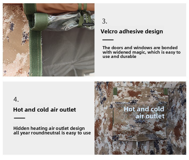 Outdoor large camouflage command inflatable tent, field training exercise ear-shaped inflatable tent for accommodation