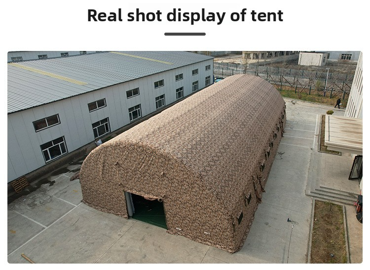 Outdoor large camouflage command inflatable tent, field training exercise ear-shaped inflatable tent for accommodation
