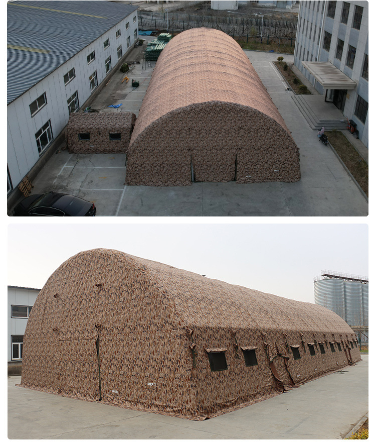 Outdoor large camouflage command inflatable tent, field training exercise ear-shaped inflatable tent for accommodation