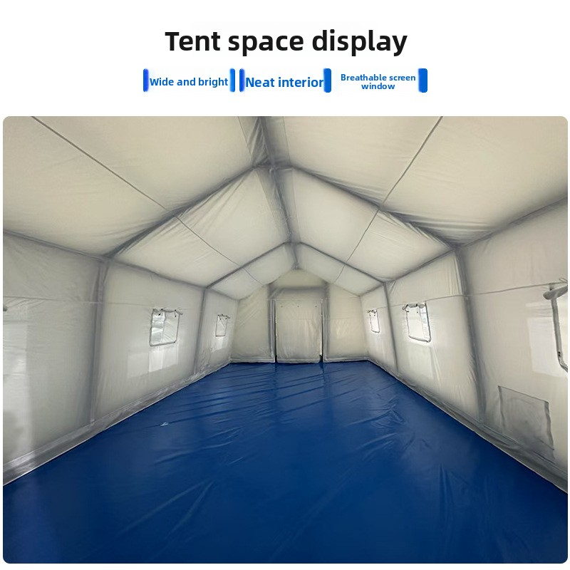 Outdoor large camouflage command inflatable tent, field training exercise ear-shaped inflatable tent for accommodation