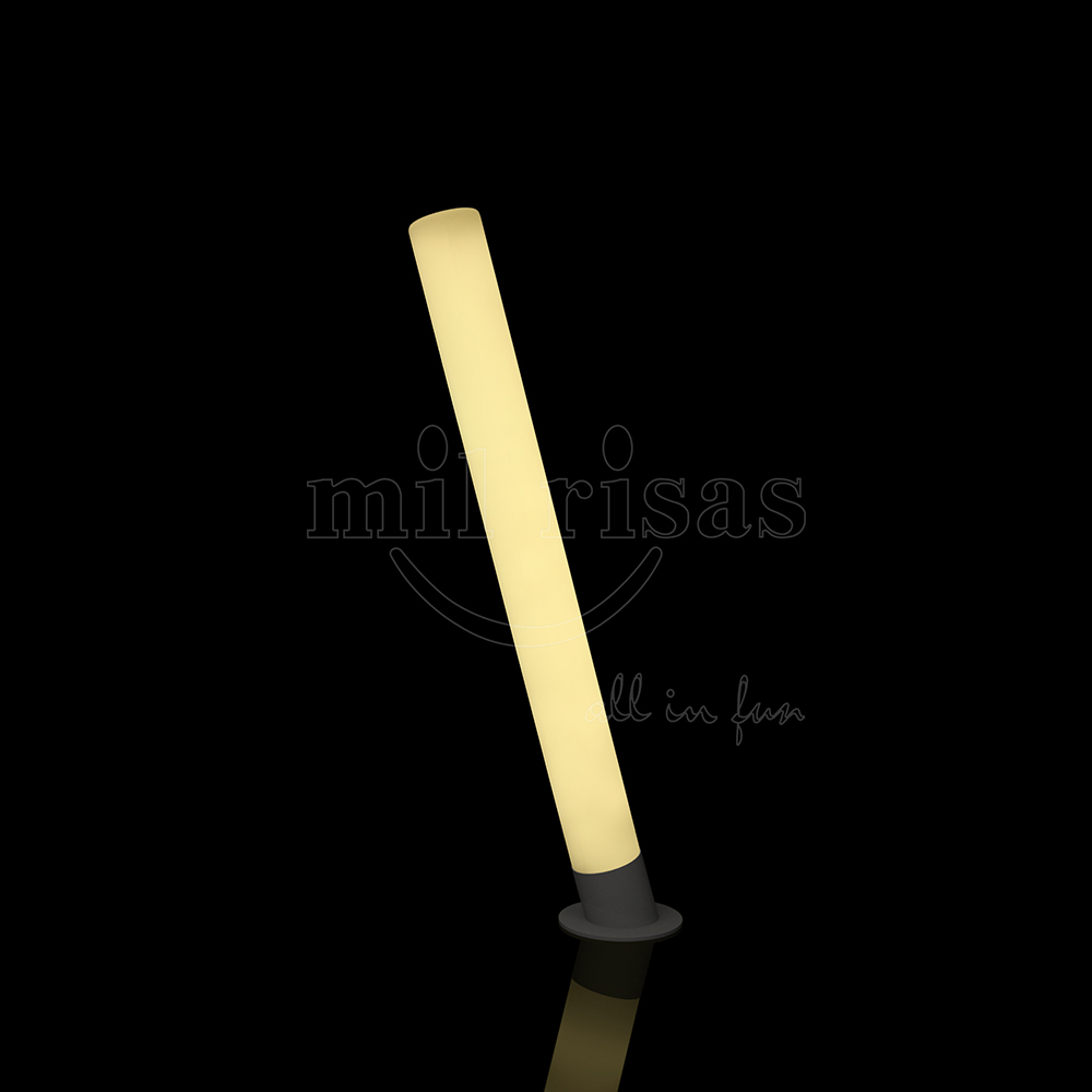 Outdoor LED Cylindrical Floor Lamp with Metal Base