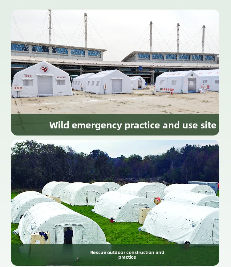 White medical inflatable tent, disaster relief emergency tent, operating room drill module, disease control Red Cross tent.for accommodation