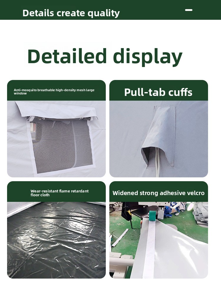 White medical inflatable tent, disaster relief emergency tent, operating room drill module, disease control Red Cross tent.for accommodation