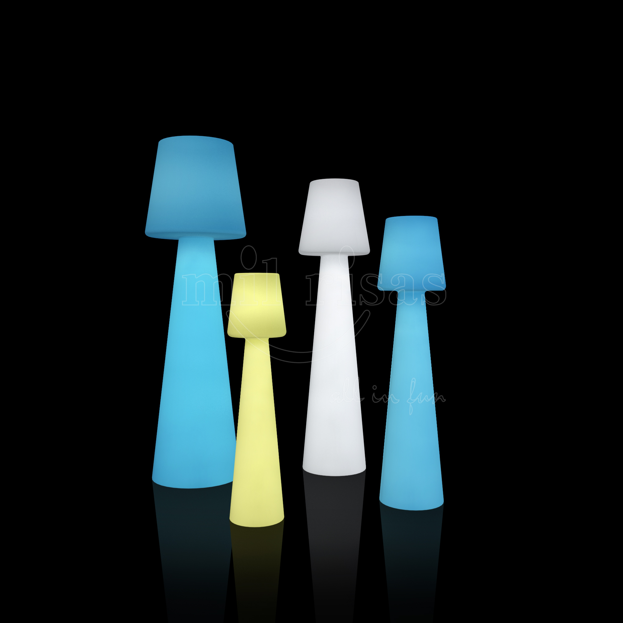 LED Outdoor Flared Shade Floor Lamp