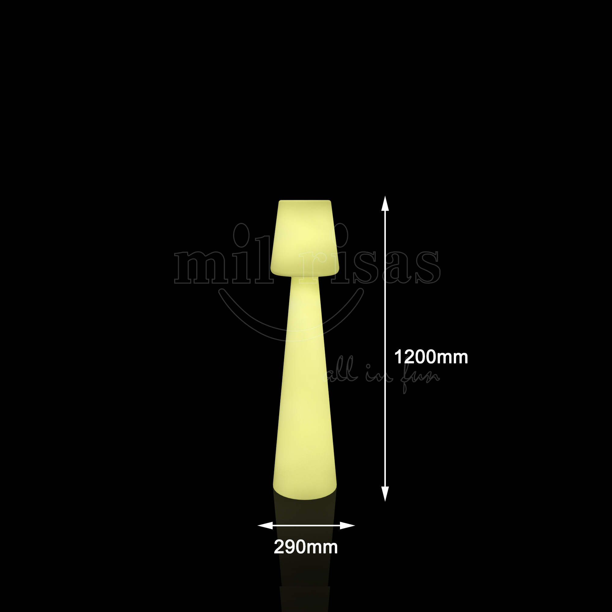 LED Outdoor Flared Shade Floor Lamp