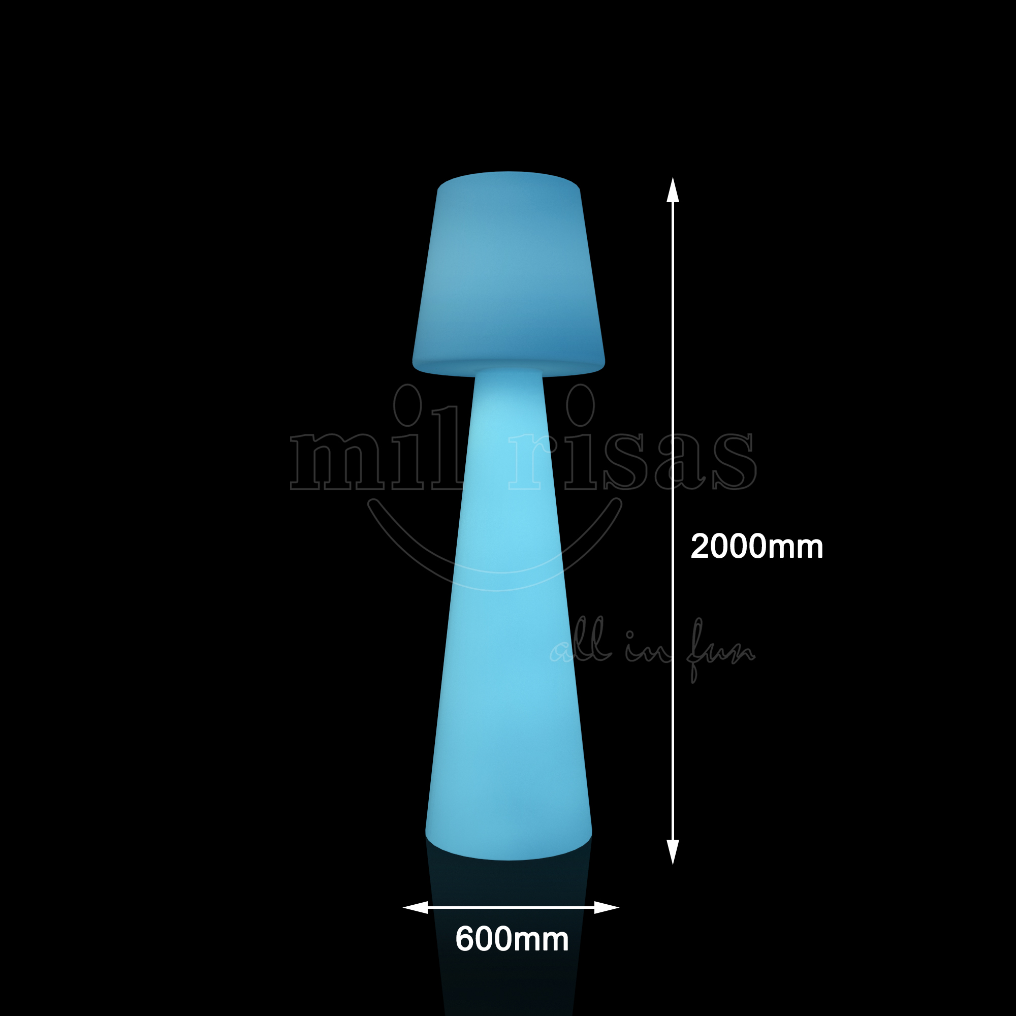LED Outdoor Flared Shade Floor Lamp