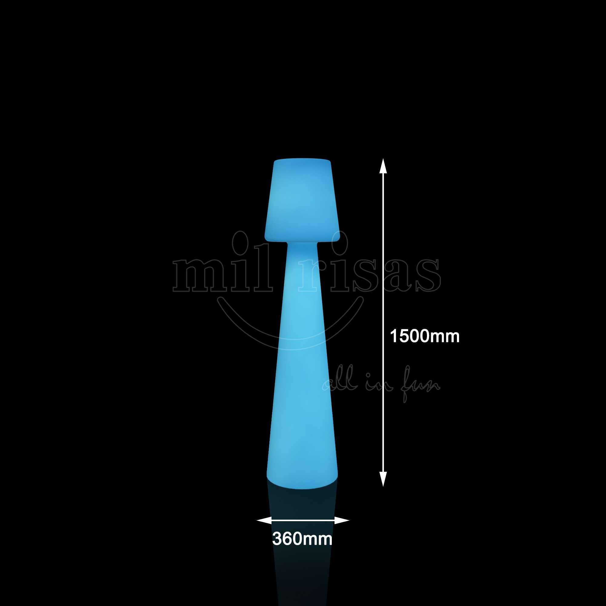 LED Outdoor Flared Shade Floor Lamp