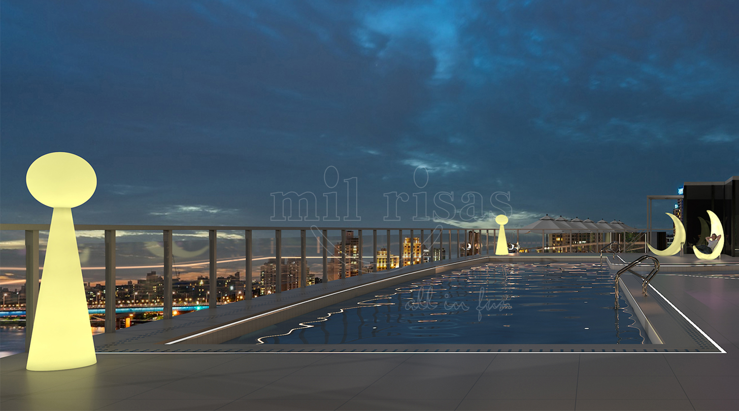 LED Ball and Column Combination Floor Lamp