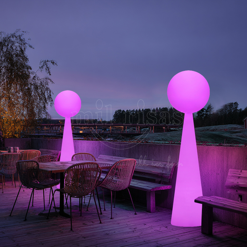 LED Ball and Column Combination Floor Lamp