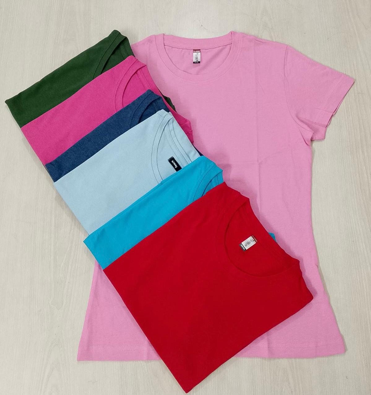 Round neck short sleeve Ladies T shirt ,