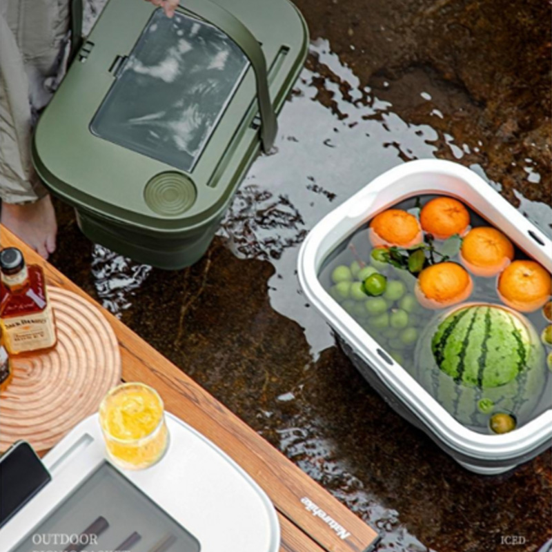 Picnic Basket Multi-Function Lid 15L Food Tray Table Folding
