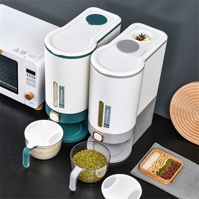 Glass storing box Kitchen measurements Rice dispenser storage box Cereal Bucket Rice containers