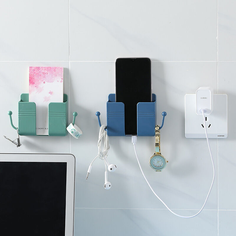Mobile Phone Wall Holder For IOS Universal Cellphone Charge Hook Hanging Stand Bracket Hooks Charging Dock plastic phone holder