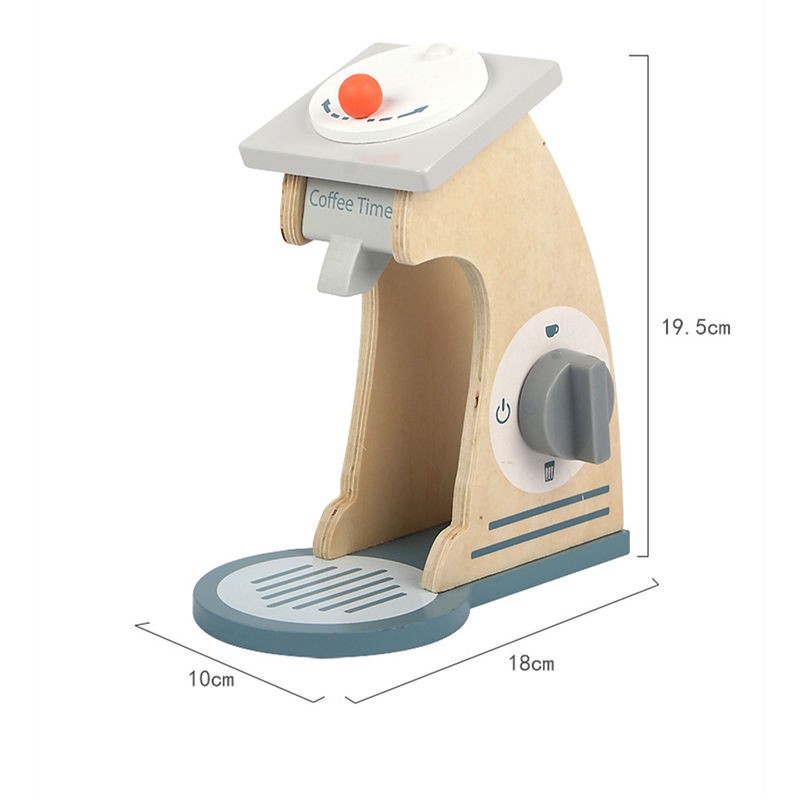 Children wooden make-believe kitchen coffee maker juicer microwave oven set wooden coffee machine
