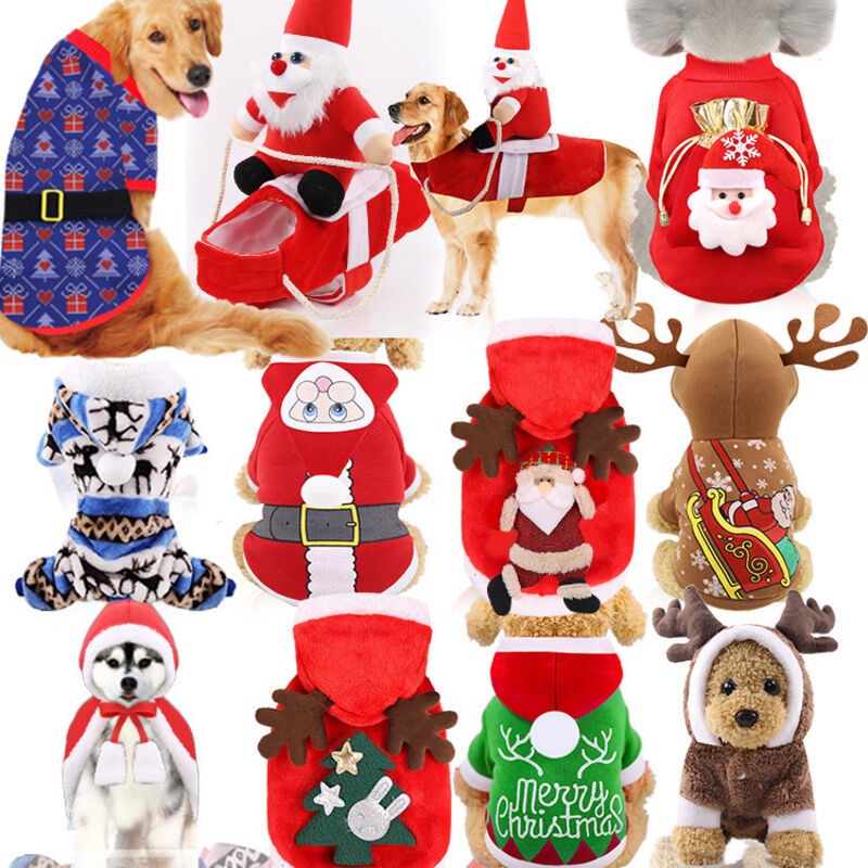 Dog Xmas Clothes Pet Christmas Clothes For Small Medium Large Dog Horse Riding Outfit Santa Claus Pet clothes 33SKU Available