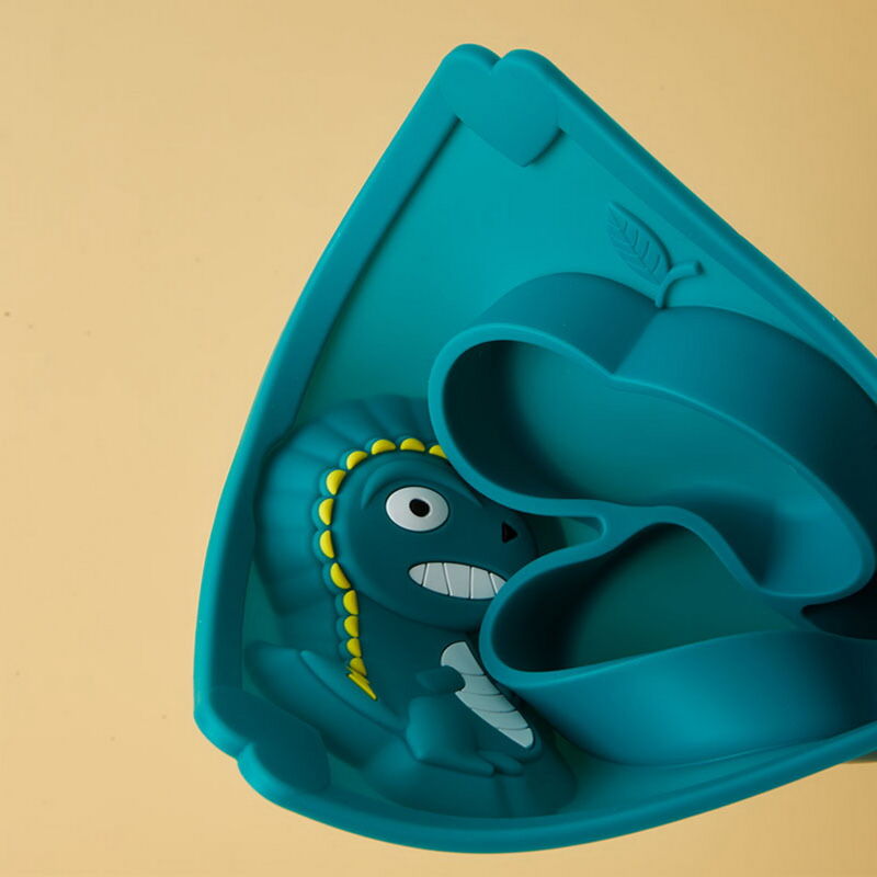 New Rectangle Silicone Baby Suction Plate Children Training Tableware Baby Dining Feeding Plate