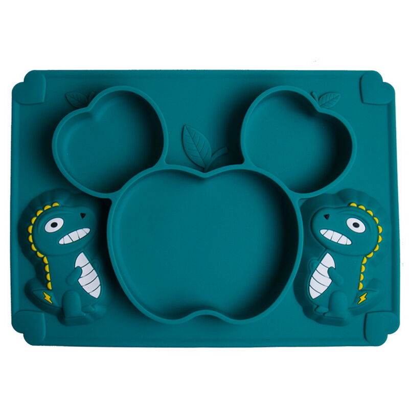 New Rectangle Silicone Baby Suction Plate Children Training Tableware Baby Dining Feeding Plate