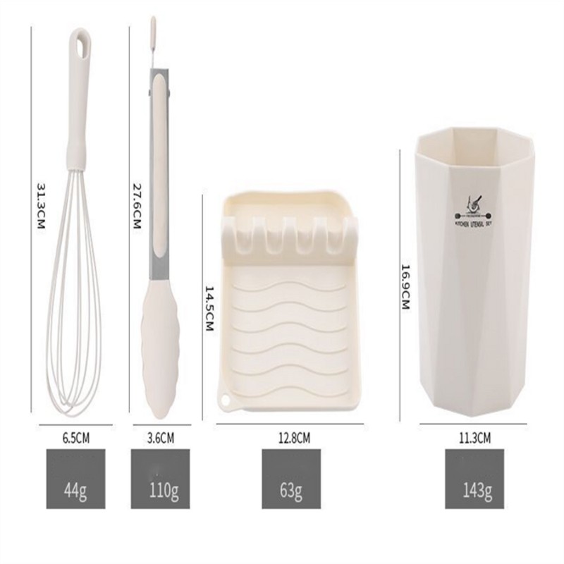 Silicone Kitchen Utensils Set Nylon Kitchen Tools Cooking Nylon And Stainless Steel Kitchen Accessories