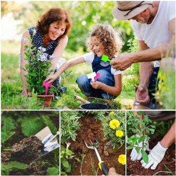 Bag women garden hand tools set kit with Weeder Fork Rake Trowel Pruner Digging garden tool sets Hand pruners Floral scissor