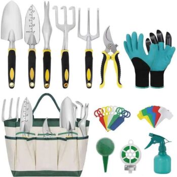 Bag women garden hand tools set kit with Weeder Fork Rake Trowel Pruner Digging garden tool sets Hand pruners Floral scissor