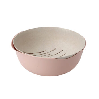 Plastic Fruit Basket Wheat Straw Kitchen Vegetable Fruit Washing Colander Basket