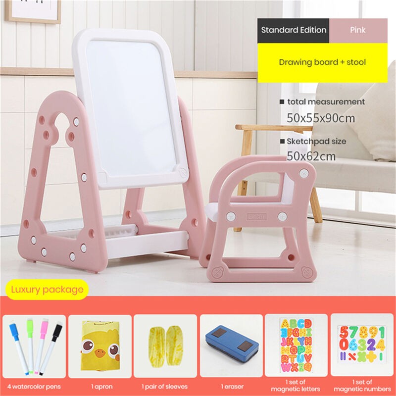 Children Adjustable Multi-Functional DIY Cardboard Painting Whiteboard