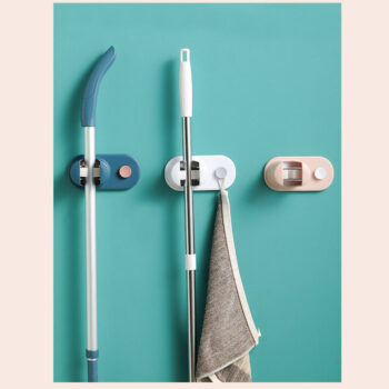 Punch-free Multifunctional Balcony Storage Rack And Powerful Broom Hanger Holder Wall-mounted Stand Mop Clip Hook