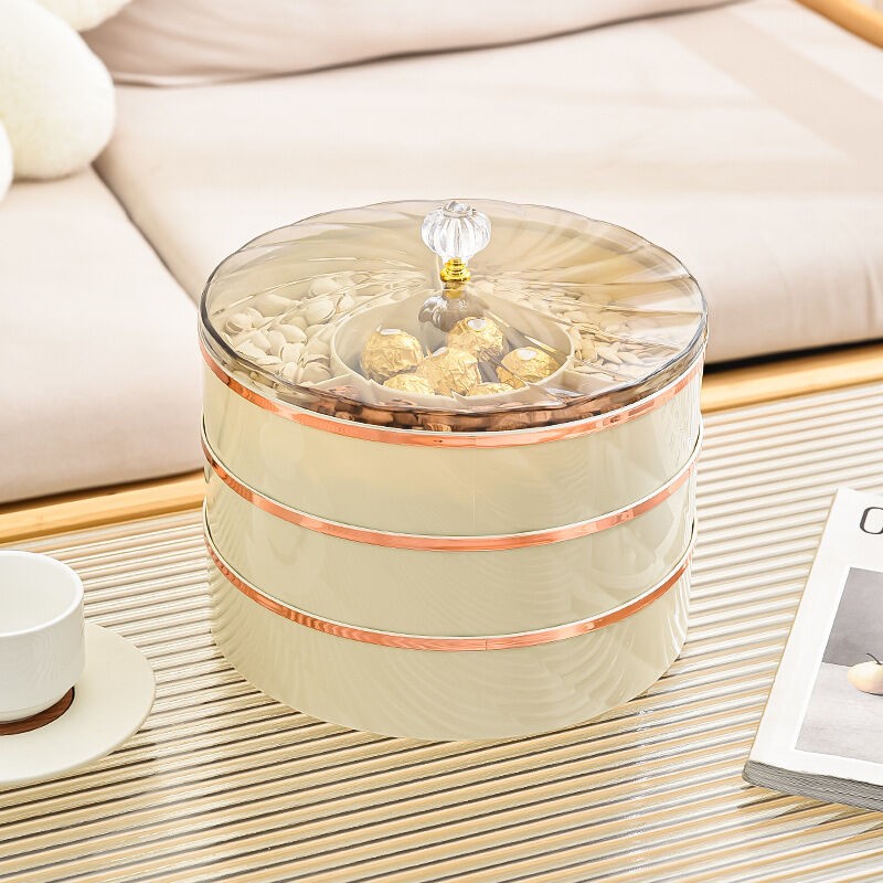 Light Luxury Household Plastic Fruit Nuts Candies Trays Multi-Layer Separation Thickening Design Dust-Proof Moisture-Proof Design