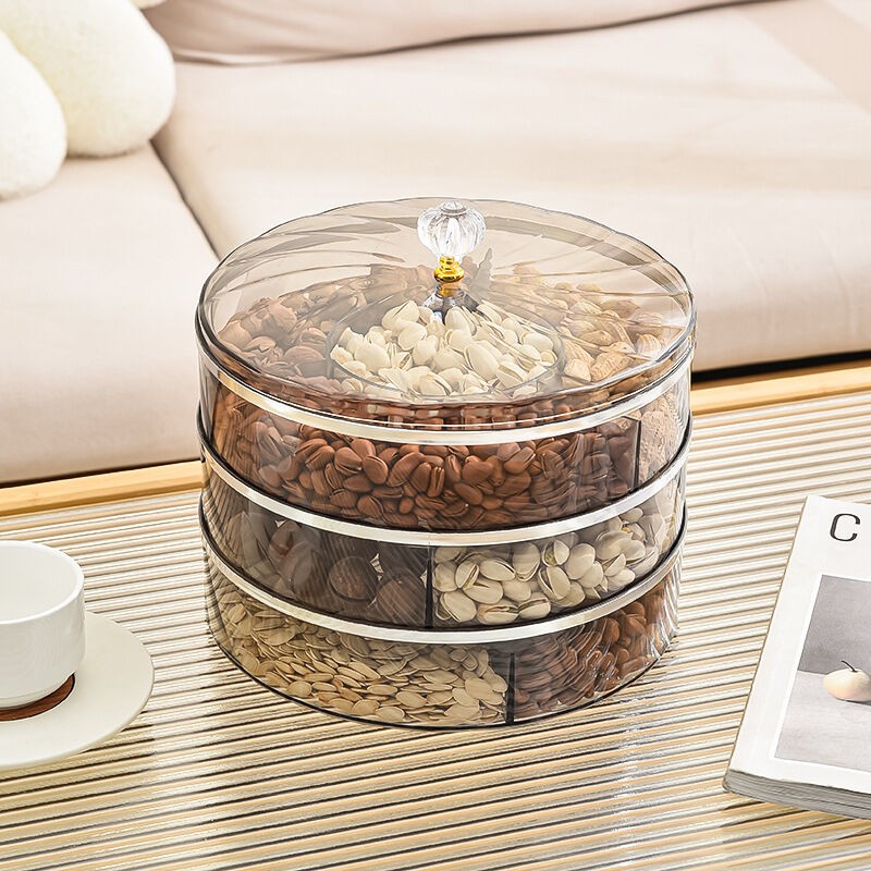 Light Luxury Household Plastic Fruit Nuts Candies Trays Multi-Layer Separation Thickening Design Dust-Proof Moisture-Proof Design